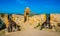 view of a group of mediaval cannons situated on ramparts of the ancient fortress of tarragona in spain...IMAGE