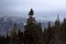 View from Gubalowka 1,126 m on Tatry mountains in snowing day, Zakopane