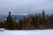 View from Gubalowka 1,126 m on Tatry mountains in snowing day, Zakopane