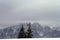 View from Gubalowka 1,126 m on Tatry mountains in snowing day, Zakopane