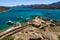 View of the Gulf of Elounda from a fortress on Spinalonga island.