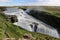 A view of the Gulfoss Waterfall in Iceland