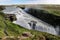 A view of the Gulfoss Waterfall in Iceland