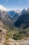 View of Gulliver River and Milford Sound from Gertrude Saddle route in Fiordland National Park, New Zealand