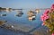 View of the Gumusluk Bodrum Marina, sailing boats and yachts in Bodrum town, city of Turkey