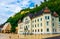 View of the guttenberg castle, old and new parliament building in Vaduz, Liechtenstein....IMAGE