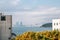 View of Gwangan bridge and blue ocean from Haeundae Dalmaji-gil Moontan Road in Busan, Korea