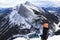 View of Ha Ling peak in Canmore, East End of Rundle trail, Canada, winter