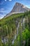 View of Ha Ling Peak and waterfall, Canmore