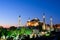 View of Hagia Sofia or Ayasofya at night in Istanbul. Turkey