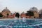 View of The Hagia Sophia Hurrem Sultan Bathhouse  in Istanbul at sunset. Turkey