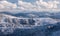 View from Hala na Malej Raczy in winter Beskid Å¹ywiecki mountains in Poland