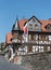 View on half timbered houses in the historic old town of kronberg im taunus, hesse, germany