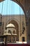 View of the hall and ablution area decorated with lanterns in sultan Hassan mosque