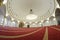 View of hall for praying iwan of the Ar-Rahma Mosque Mercy Mosque with minbar pulpit