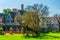 View of the Hall's Croft gardens in Stratford upon Avon, England