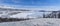 View of the Hallingskarvet National Park from the frozen Sloddfjorden lake