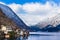 View of Hallstat town at lake and mountain