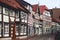 View of Hameln old town with market square and traditional german houses, Lower Saxony, Germany