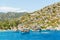 View of Hamidiye Bay in Kekova region of Antalya province of Turkey