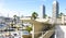 View of the harbor from the breakwater of Barcelona