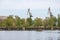 View of harbor cranes. Gdansk, Poland