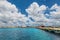 View of harbor and cruise port of Cozumel, Mexico