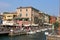 View of harbor entrance Lazise from Lake Garda