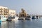 View at the harbor next to the old town of Gallipoli, Apulia, Italy