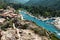 View of the harbor of Porto, west coast of Corsica