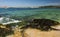 View of harbour from beach at St, Ives Cornwall