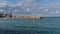 View of the harbour wall and lighthouses in St Ives, Cornwall, England, UK