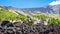 View of hardened lava flow on slope of Etna mount