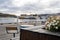 A view of the Harstad Harbour with the speedferry to Tromso