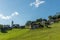 View at Haslen, a typical village in Appenzellerland  in green, mountainous landscape, Switzerland