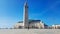 View of Hassan II Mosque against blue sky in Casablanca morocco