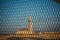 View of Hassan II mosque behind fences