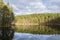 View of The Haukkalampi pond in autumn, Nuuksio National Park, Espoo, Finland