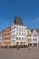 View of the Hauptmarkt square in the historic old town of Trier on the Mosel