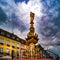 View of Hauptmarkt square in Trier, with historic fountain