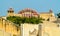 View of Hawa Mahal above Jantar Mantar in Jaipur - Rajasthan, India