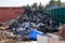 View of a heap of scrap metal in a junkyard in Tenerife, Canary Island in Spain