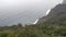 View from a height on the coast of madeira island on a cloudy day.