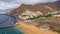 View from the height of the golden sand and the surrounding landscape of the beach Las Teresitas, Tenerife, Canaries