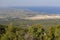 The view from the height Mount Olympus on the coastline and farmland Pieria, Mount Olympus, Greece