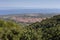 The view from the height Mount Olympus of the town of Litochoro Pieria, Mount Olympus, Greece