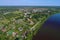 View from height on the Old Ladoga Sacred and Uspensky maiden monastery. Russia