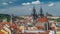 View from the height Powder Tower in Prague timelapse. Historical and cultural monument