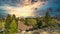 View from the height of Walnut Creek, California. Scenic view of the mountains against the sky.