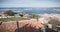 View of the heights of Sete with its marine port, the oyster and mussel farms